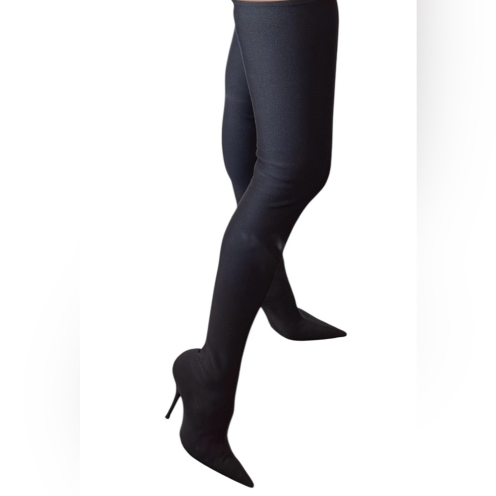 Balenciaga Black knife stretch over the knee Heeled boots